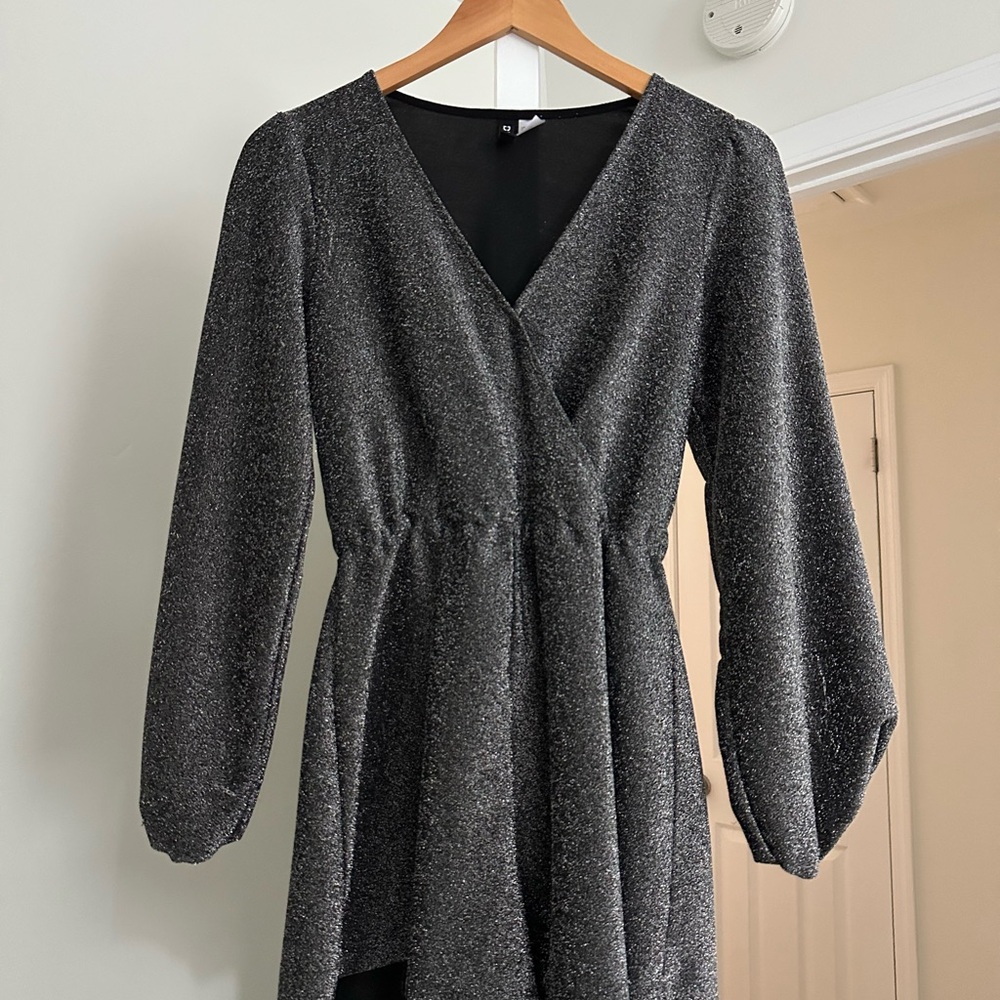 H&M Metallic Long Sleeve Dress
